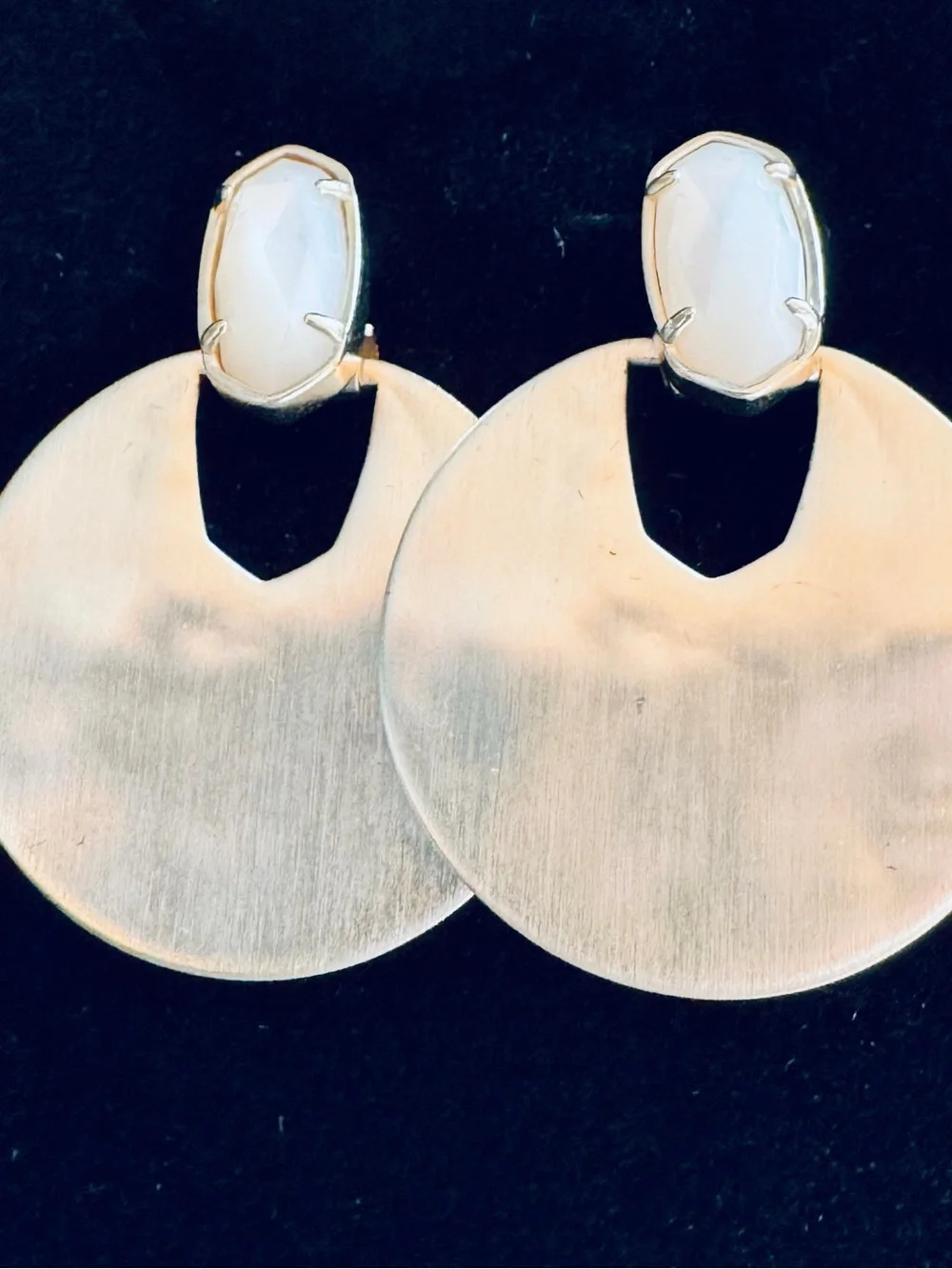 Kendra Scott Deena Drop Brushed Gold Disc Earrings